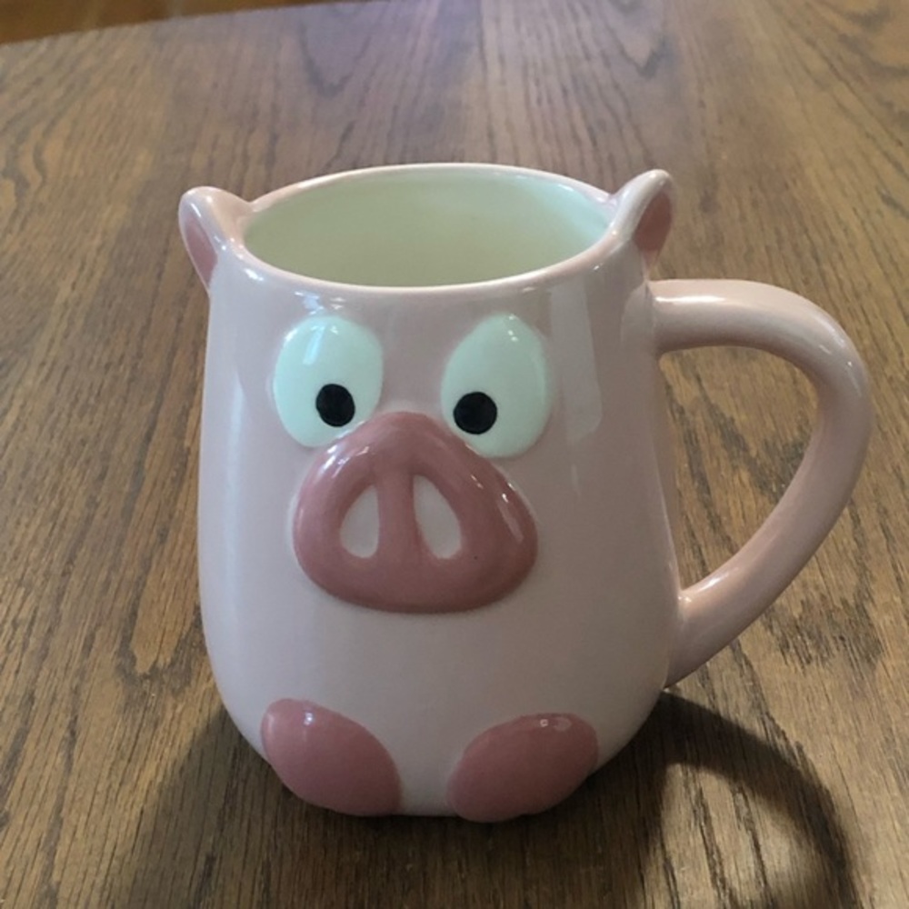 Tag Pink Pig Coffee Mug Ceramic 3 D Cup